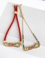 Fashion Gold Copper Inlaid Zircon Pin Letters Love Bracelet