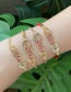 Fashion Gold Copper Inlaid Zircon Beaded Pin Letter Love Bracelet