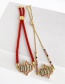 Fashion Red Copper Inlaid Zircon Braided Rope Palm Bracelet