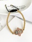 Fashion Gold Copper Inlaid Zircon Beaded Palm Bracelet