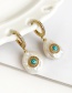 Fashion Gold Copper Inlaid Zircon Pearl Geometric Number 30 Earrings
