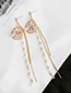Fashion White Alloy Resin Flower Tassel Earrings