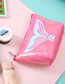Fashion Rose Red Pu Laser Mermaid Embroidered Pencil Case