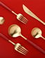 Fashion Red Gold Fork Titanium-plated 304 Stainless Steel Cutlery Set 4 Piece Set