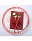 Fashion Red Gold Dinner Spoon Titanium-plated 304 Stainless Steel Cutlery Set 4 Piece Set