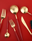 Fashion Red Gold Coffee Spoon Titanium-plated 304 Stainless Steel Cutlery Set 4 Piece Set
