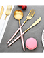 Fashion Powder Silver Spoon 304 Stainless Steel Knife And Fork Spoon Brushed Tableware Three-piece Suit
