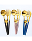 Fashion Black Gold Children's Fork 304 Stainless Steel Cutlery