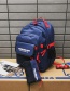 Fashion Blue Alphanumeric Printed Oxford Net Bag Backpack