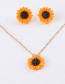 Fashion 25mm Orange Sun Flower Stud Earrings Set