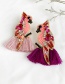 Fashion Color + Red Alloy-studded Parrot Tassel Earrings