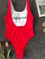 Fashion Red Printed One-piece Swimsuit