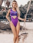 Fashion Purple Printed One-piece Swimsuit