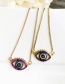 Fashion Rose Gold Copper Inlay Zircon Eye Necklace