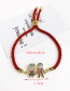 Fashion Red Copper Inlaid Zircon Braided Rope Couple Doll Bracelet