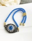 Fashion Blue Copper Inlaid Zircon Braided Rope Eye Bracelet
