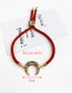 Fashion Red Copper Inlaid Zircon Braided Rope Crescent Bracelet