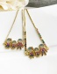 Fashion Gold Copper Inlaid Zircon Braided Rope A Three-person Doll Bracelet