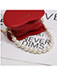 Fashion Red Wine Letter Pearl Hand Shoulder Diagonal Cross Package