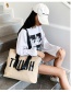 Fashion Khaki Big Letter Canvas Shoulder Bag