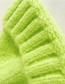Fashion Thick Strip Side Short Fluorescent Green Wool Knit Parent-child Melon Cap