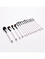 Fashion White Silver 15 Contrast Color Wooden Handle Makeup Brushes