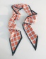 Fashion English Lange Orange Plaid Printed Silk Scarf