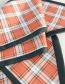 Fashion English Lange Orange Plaid Printed Silk Scarf