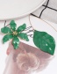Fashion White Asymmetrical Leaf Flower Combination Earrings