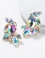 Fashion Ab Color Acrylic Diamond Geometric Earrings