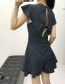Fashion Black Polka Dot Printed V-neck Jumpsuit Shorts
