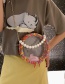 Fashion Yellow Transparent Round Crochet Yarn Pearl Portable Cross Shoulder Bag