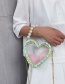 Fashion Yellow Woven Heart Shaped Transparent Pearl Handbag Shoulder Crossbody Bag