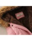 Fashion Watermelon Red Thickened Hooded Long Fur Collar Lamb Fluffy Drawstring Cotton Coat