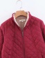 Fashion Red Stand Collar Mesh Short Lightweight Coat