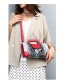Fashion Red Crocodile Pattern Color Matching Shoulder Bag
