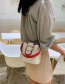 Fashion Creamy-white Contrast Belt Buckle Hand Strap Shoulder Messenger Bag