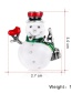 Fashion Red Alloy Drops Christmas Snowman Brooch