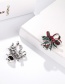 Fashion Red Alloy Diamond Christmas Bell Brooch