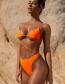 Fashion Orange Cross Bandage Lace-up One-piece Swimsuit