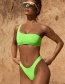Fashion Fluorescent Green One-shoulder High Waist Split Swimsuit