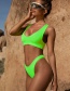 Fashion Green Vest High Waist Split Swimsuit