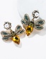 Fashion White Butterfly Inlaid Colored Diamond Multi-layer Earrings
