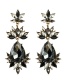 Fashion White Drop-shaped Multi-layer Acrylic Diamond Flower Earrings