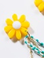 Fashion Color Multi-layer Resin Flower Pin Imitation Pearl Earrings