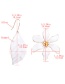 Fashion White Drop Oil Leaf Flower Asymmetric Earrings