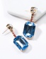 Fashion Blue Acrylic Diamond Sapphire Earrings
