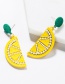 Fashion Yellow  Silver Needle Alloy Paint Watermelon Lemon Earrings