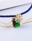 Fashion Multi-layer Necklace Gemstone Multi-layer Leather Rope Necklace