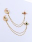 Fashion Green Star And Moon Asymmetric Double Brooch
